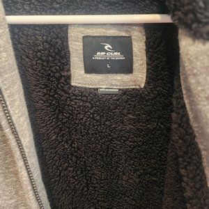 Rip Curl fleece-lined full zip jacket/hoodie, mens L